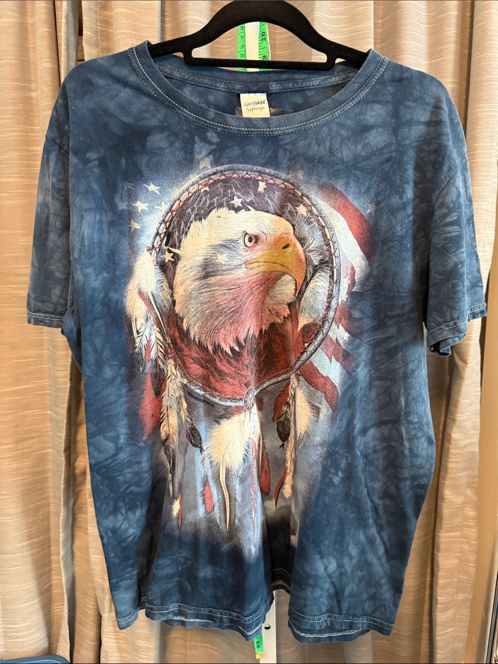 Gildan Blue Tie-Dye Eagle & Dreamcatcher Graphic Tee